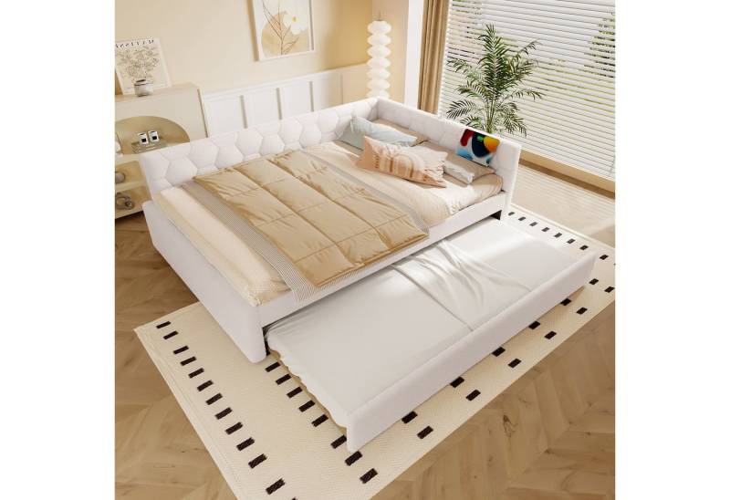 STILVORA Polsterbett 140×200 mit matratze,Schlafsofa mit bettfunktion,Tagesbett mit USB von STILVORA