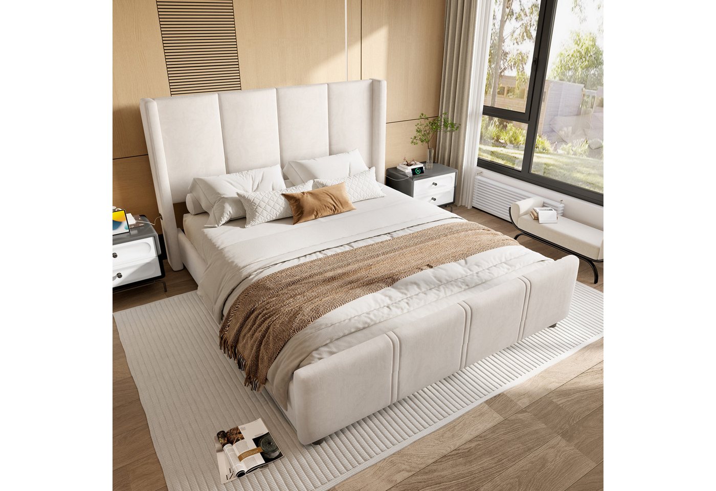 STILVORA Polsterbett 160x200 Funktionsbett mit USB-Anschluss,Jugendbett ohne matratze STILVORA Polsterbett 160x200 Funktionsbett mit USB-Anschluss,Jugendbett ohne matratze von STILVORA