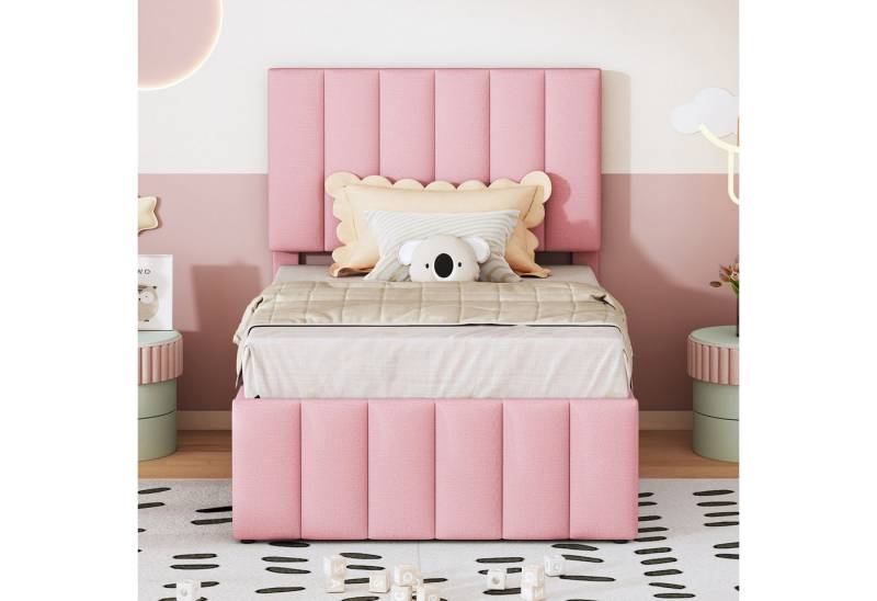 STILVORA Polsterbett 90x200 Kinderbett mit Ausziehbett&Stauraum,Bettgestell ohne Matratze (Gästebett 90 x 200 cm), ohne Matratze von STILVORA