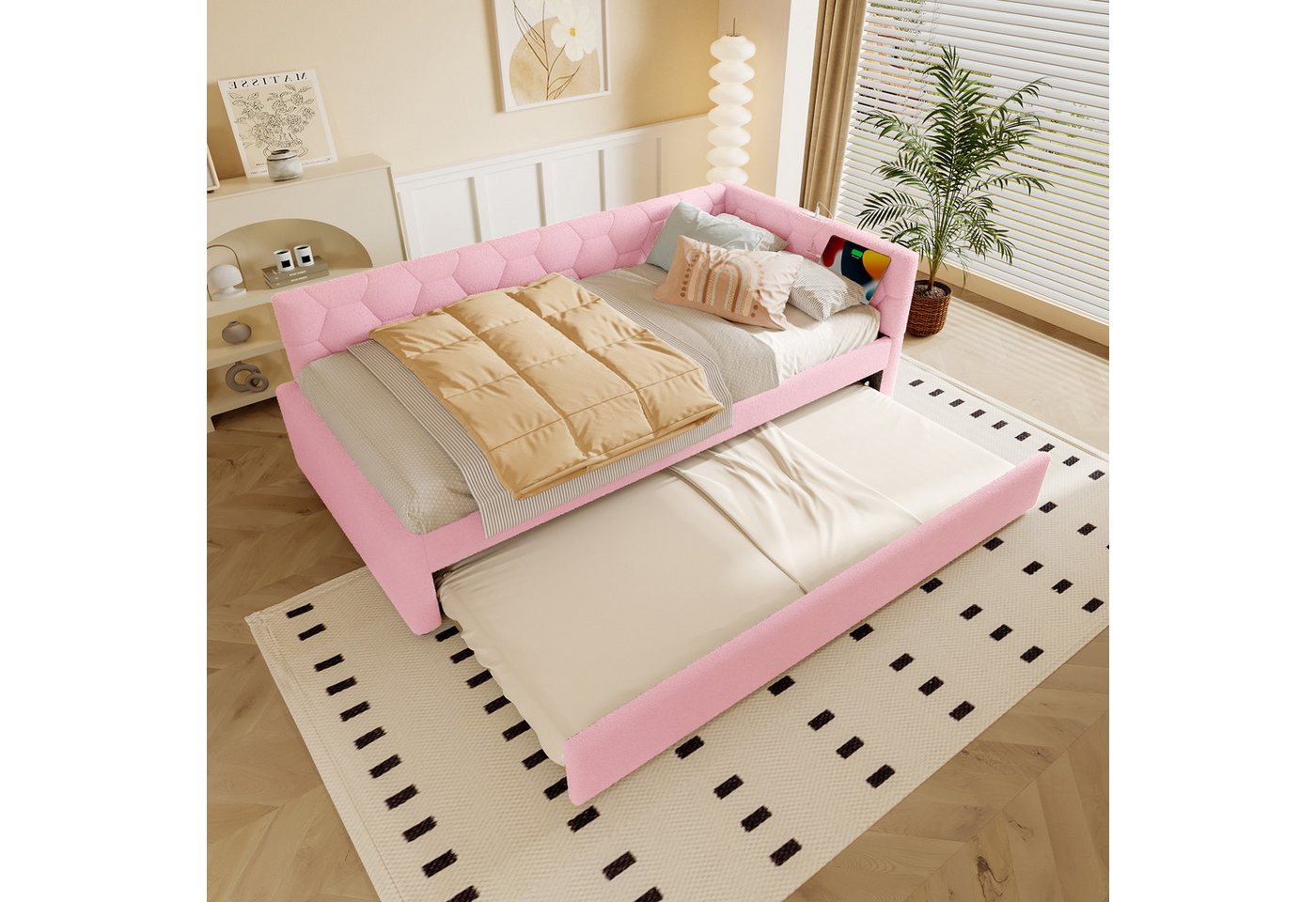 STILVORA Polsterbett 90×200 Schlafsofa mit bettfunktion,Tagesbett ausziehbar mit USB STILVORA Polsterbett 90×200 Schlafsofa mit bettfunktion,Tagesbett ausziehbar mit USB von STILVORA