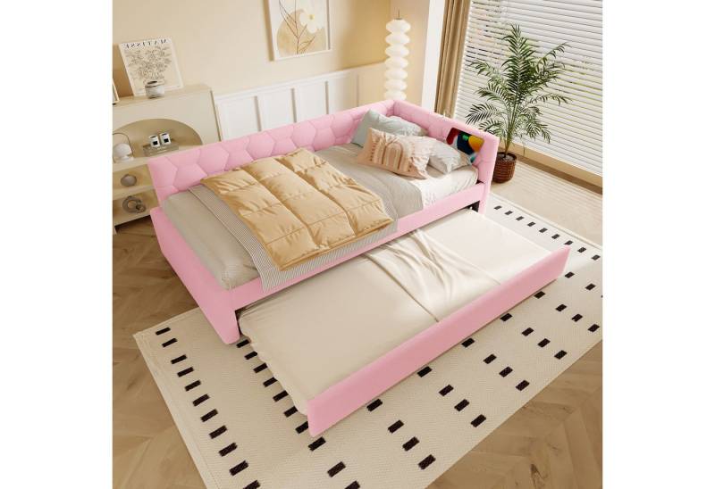 STILVORA Polsterbett 90×200 mit matratze,Schlafsofa mit bettfunktion,Tagesbett mit USB von STILVORA