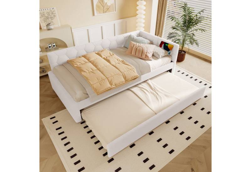 STILVORA Polsterbett 90×200 mit matratze,Schlafsofa mit bettfunktion,Tagesbett mit USB von STILVORA