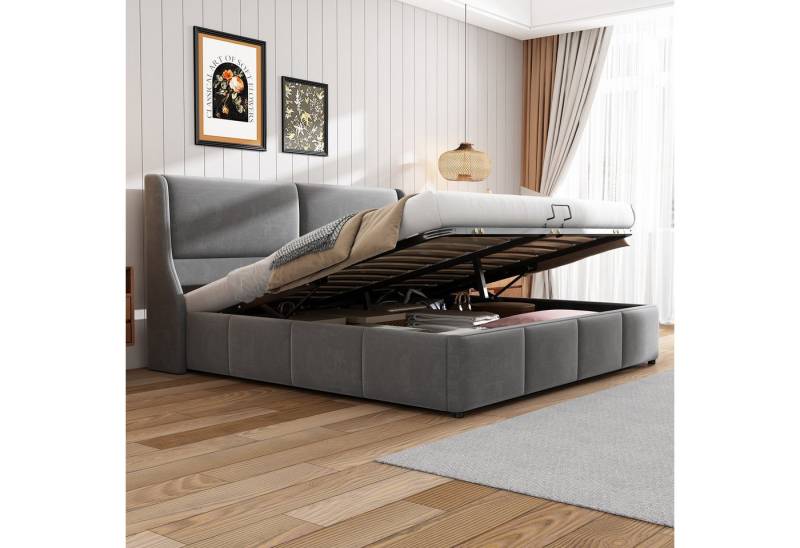 STILVORA Polsterbett Funktionsbett 180x200 Jugendbett hydraulisches Stauraumbett (mit Matratze), Moderner, minimalistischer Stil, wunderschöne Atmosphäre. von STILVORA