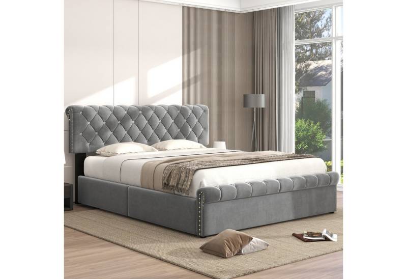 STILVORA Polsterbett bett 140x200 Doppelbett Bettgestell mit verstellbares Kopfteil von STILVORA