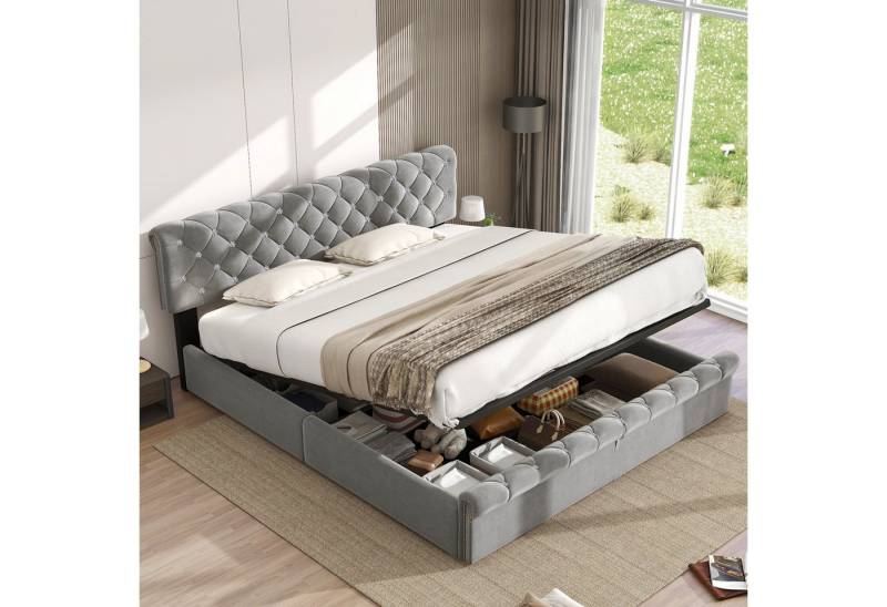 STILVORA Polsterbett bett 160x200 Doppelbett Bettgestell mit verstellbares Kopfteil von STILVORA