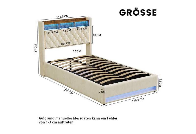 STILVORA Polsterbett mit bettkasten,Stauraumbett Boxspringbett 140×200 mit USB & LED-Licht (Funktionbett mit Hydraulikstange,Tragfähigkeit: 200kg, Strapazierfähig und schmutzabweisend,verschiedenen Farben,Metallrahmen), Bettgestell mit Lattenrost,Bequemer Samtstoff,ohne matratze STILVORA Polsterbett mit bettkasten,Stauraumbett Boxspringbett 140×200 mit USB & LED-Licht (Funktionbett mit Hydraulikstange,Tragfähigkeit: 200kg, Strapazierfähig und schmutzabweisend,verschiedenen Farben,Metallrahmen), Bettgestell mit Lattenrost,Bequemer Samtstoff,ohne matratze von STILVORA