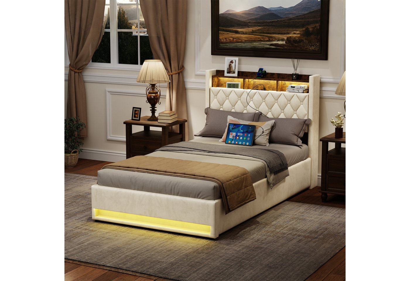 STILVORA Polsterbett mit bettkasten,Stauraumbett Boxspringbett 140×200 mit USB & LED-Licht (Funktionbett mit Hydraulikstange,Tragfähigkeit: 200kg, Strapazierfähig und schmutzabweisend,verschiedenen Farben,Metallrahmen), Bettgestell mit Lattenrost,Bequemer Samtstoff,ohne matratze STILVORA Polsterbett mit bettkasten,Stauraumbett Boxspringbett 140×200 mit USB & LED-Licht (Funktionbett mit Hydraulikstange,Tragfähigkeit: 200kg, Strapazierfähig und schmutzabweisend,verschiedenen Farben,Metallrahmen), Bettgestell mit Lattenrost,Bequemer Samtstoff,ohne matratze von STILVORA