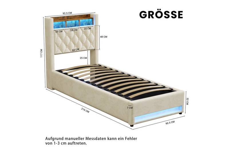 STILVORA Polsterbett mit bettkasten,Stauraumbett Boxspringbett 90×200 mit USB & LED-Licht (Funktionbett mit Hydraulikstange,Tragfähigkeit: 200kg, Strapazierfähig und schmutzabweisend,verschiedenen Farben,Metallrahmen), Bettgestell mit Lattenrost,Bequemer Samtstoff,ohne matratze STILVORA Polsterbett mit bettkasten,Stauraumbett Boxspringbett 90×200 mit USB & LED-Licht (Funktionbett mit Hydraulikstange,Tragfähigkeit: 200kg, Strapazierfähig und schmutzabweisend,verschiedenen Farben,Metallrahmen), Bettgestell mit Lattenrost,Bequemer Samtstoff,ohne matratze von STILVORA