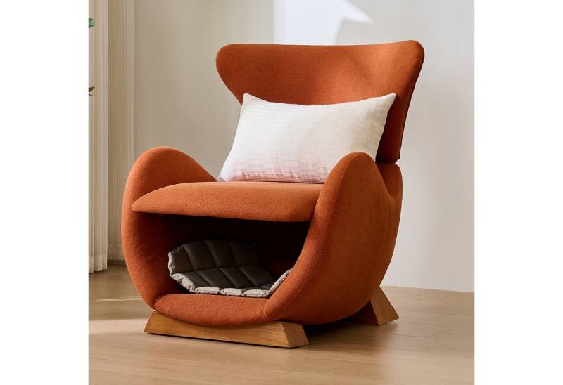 STILVORA Relaxsessel Haustierfreundlicher Loungesessel mit Tierhaus,anti-Katzen-Kratz-Stoff (Katzenbett, Einzelsofa, Fernsehsessel, 1-St., 66*69*76cm), im Walhai-Look von STILVORA