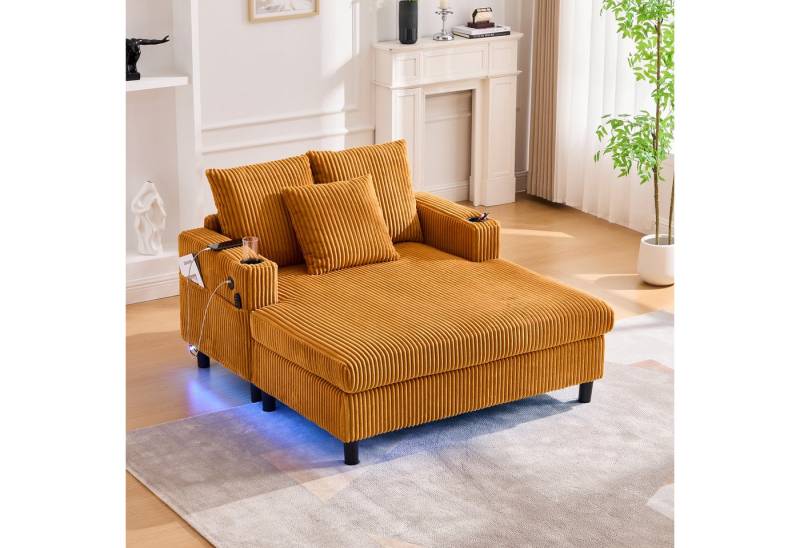 STILVORA Relaxsessel Liegestuhl Loungesessel mit Getränkehaltern,Sessel mit USB&LED von STILVORA
