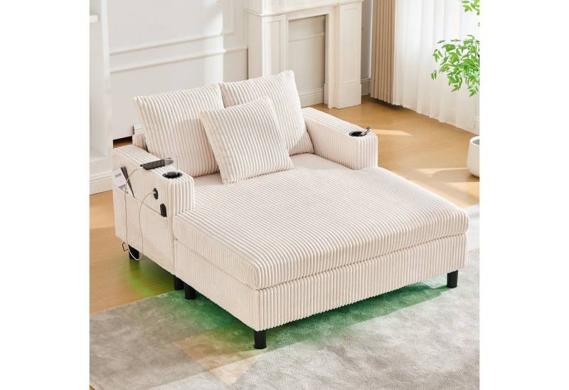 STILVORA Relaxsessel Liegestuhl Loungesessel mit Getränkehaltern,Sessel mit USB&LED von STILVORA