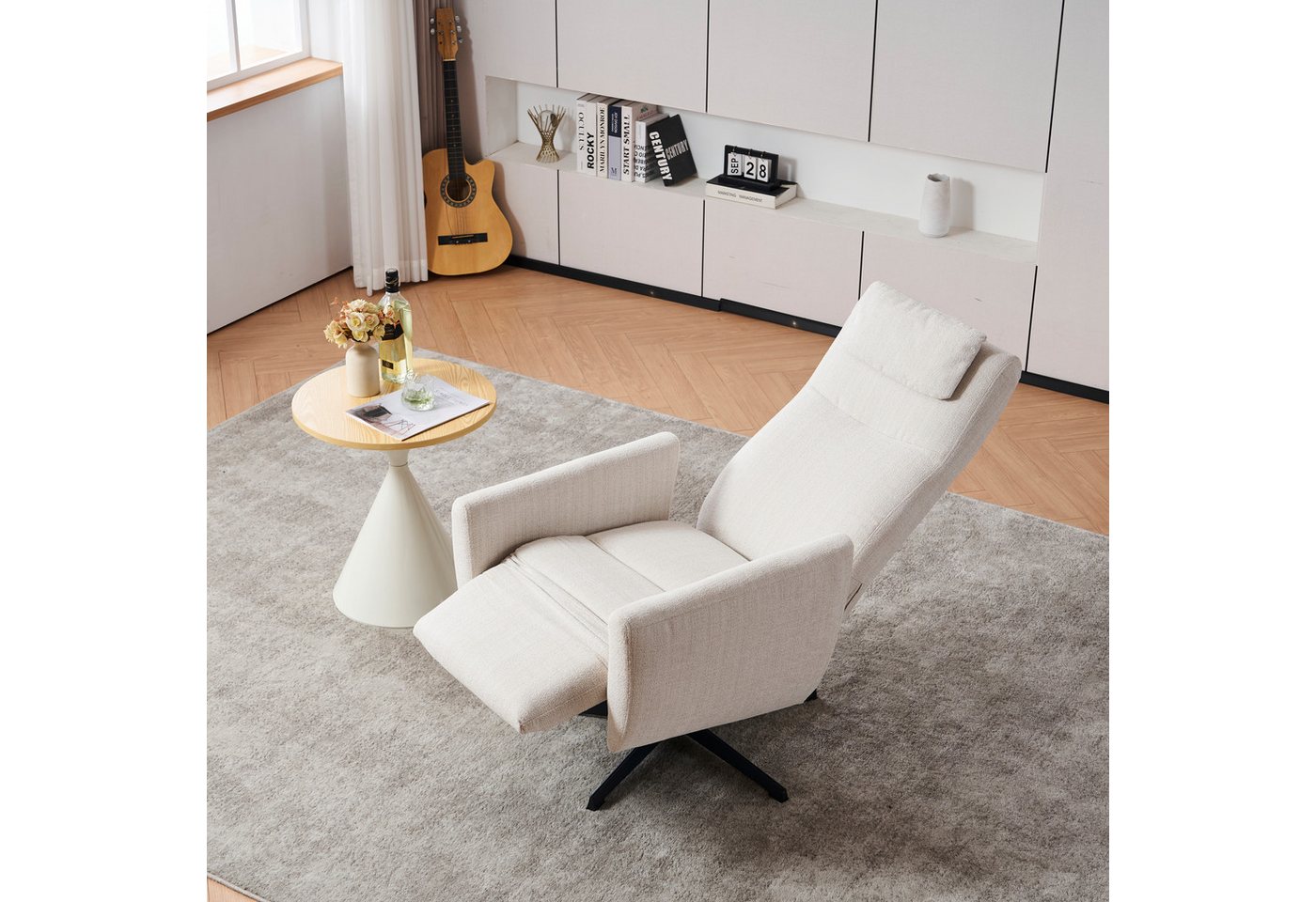 STILVORA Relaxsessel mit Liegefunktion,Loungesessel drehbar,Relaxsessel aus Chenille-Stoff (Technische Daten, 67*80.5*110cm(L*W*H) Verpackungsabmessungen: 77*68*53cm(L*W*H), mit Relaxfunktion von STILVORA