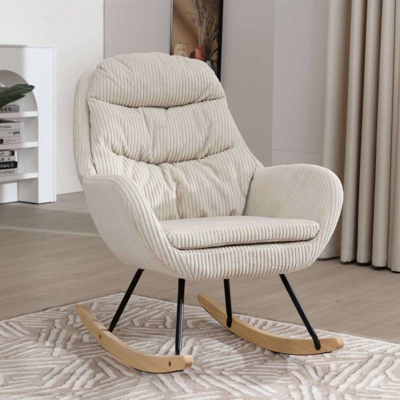 STILVORA Schaukelstuhl Schaukelsessel cord,wohnzimmer Relaxsessel mit Taschenfederkern,Beige STILVORA Schaukelstuhl Schaukelsessel cord,wohnzimmer Relaxsessel mit Taschenfederkern,Beige von STILVORA