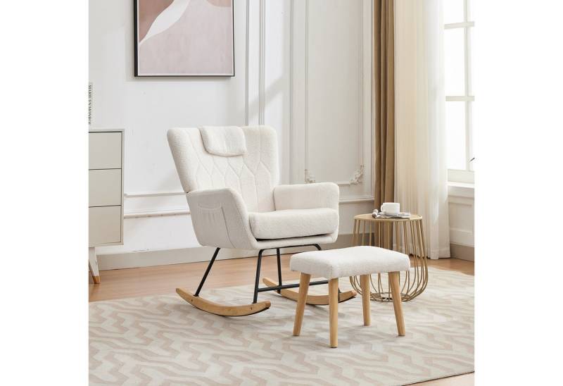 STILVORA Schaukelstuhl mit Fußhocker,Schaukelsessel Relaxsessel mit hoher Rückenlehne (Schwingsessel, Relaxsessel, 1 St), mit Hoher Rückenlehne von STILVORA