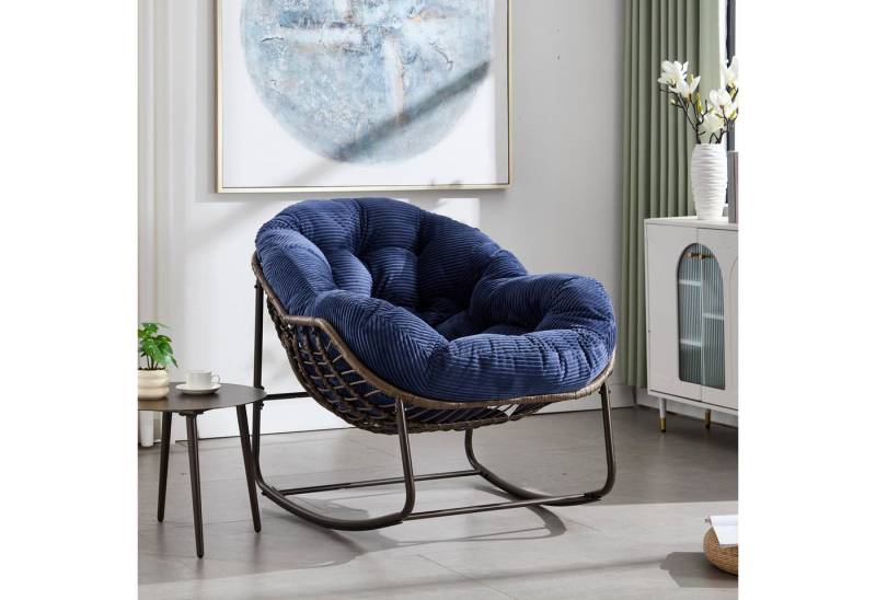 STILVORA Schaukelstuhl mit Stahlrahmen,Schaukelsessel Sitzschaukel mit Rattan-Design von STILVORA
