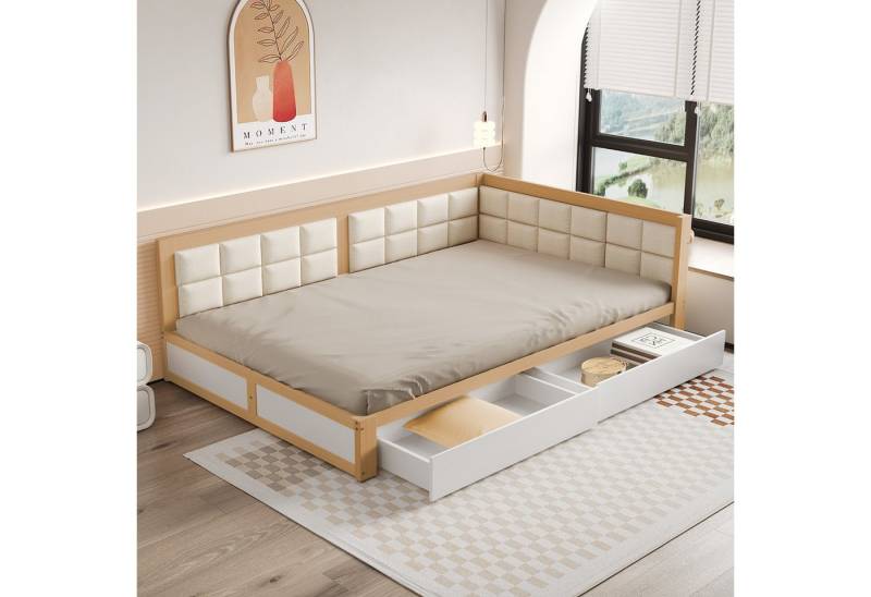 STILVORA Schlafsofa 140x200 Daybett mit Matratze,Tagesbett mit Stauraum und Lattenrost, mit weicher Rückenlehne und großen Stauraumschubladen, Ohne Matratze von STILVORA