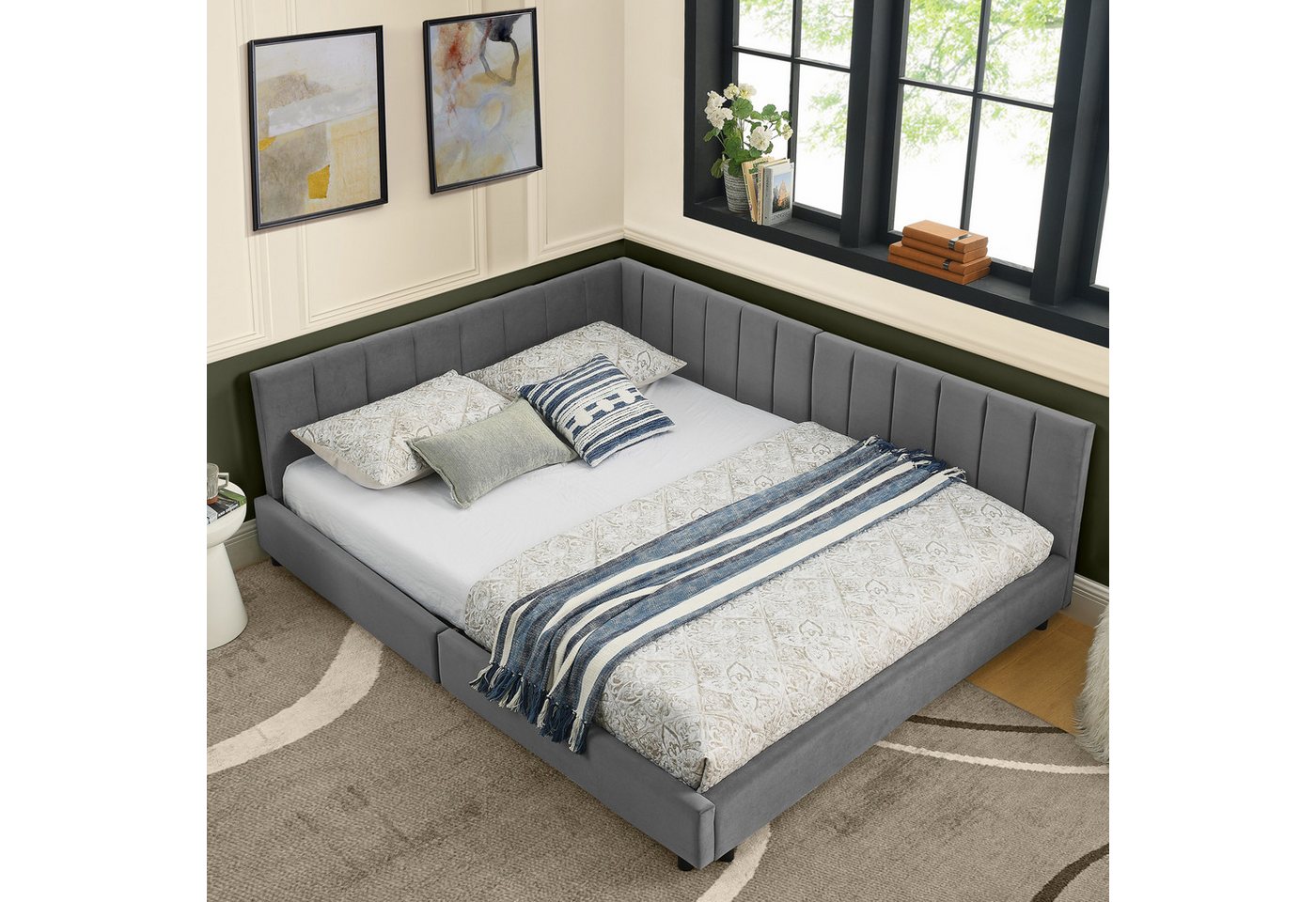 STILVORA Schlafsofa 160x200 mit Rückenlehne,Tagesbett Daybett mit Eisenrahmen,Samt STILVORA Schlafsofa 160x200 mit Rückenlehne,Tagesbett Daybett mit Eisenrahmen,Samt von STILVORA