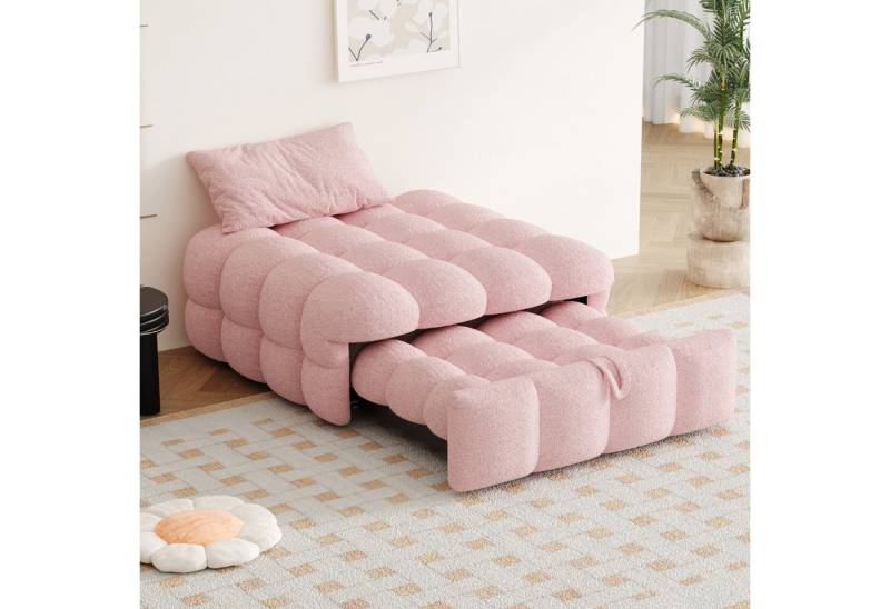 STILVORA Schlafsofa Ausziehbares sofa mit bettfunktion,sofas wohnzimmer,Puffy-Bett,rosa von STILVORA