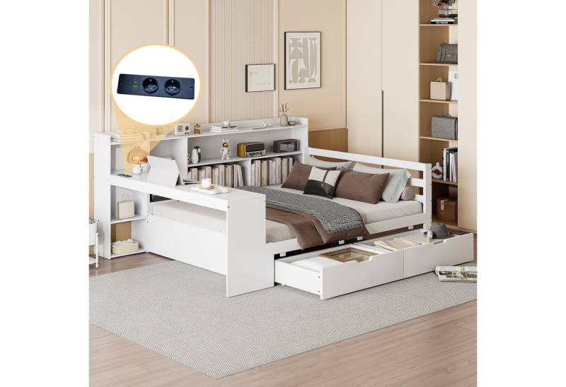 STILVORA Schlafsofa Daybett 140×200 cm Jugendbett mit Steckdose & Schubladen &Schreibtisch STILVORA Schlafsofa Daybett 140×200 cm Jugendbett mit Steckdose & Schubladen &Schreibtisch von STILVORA