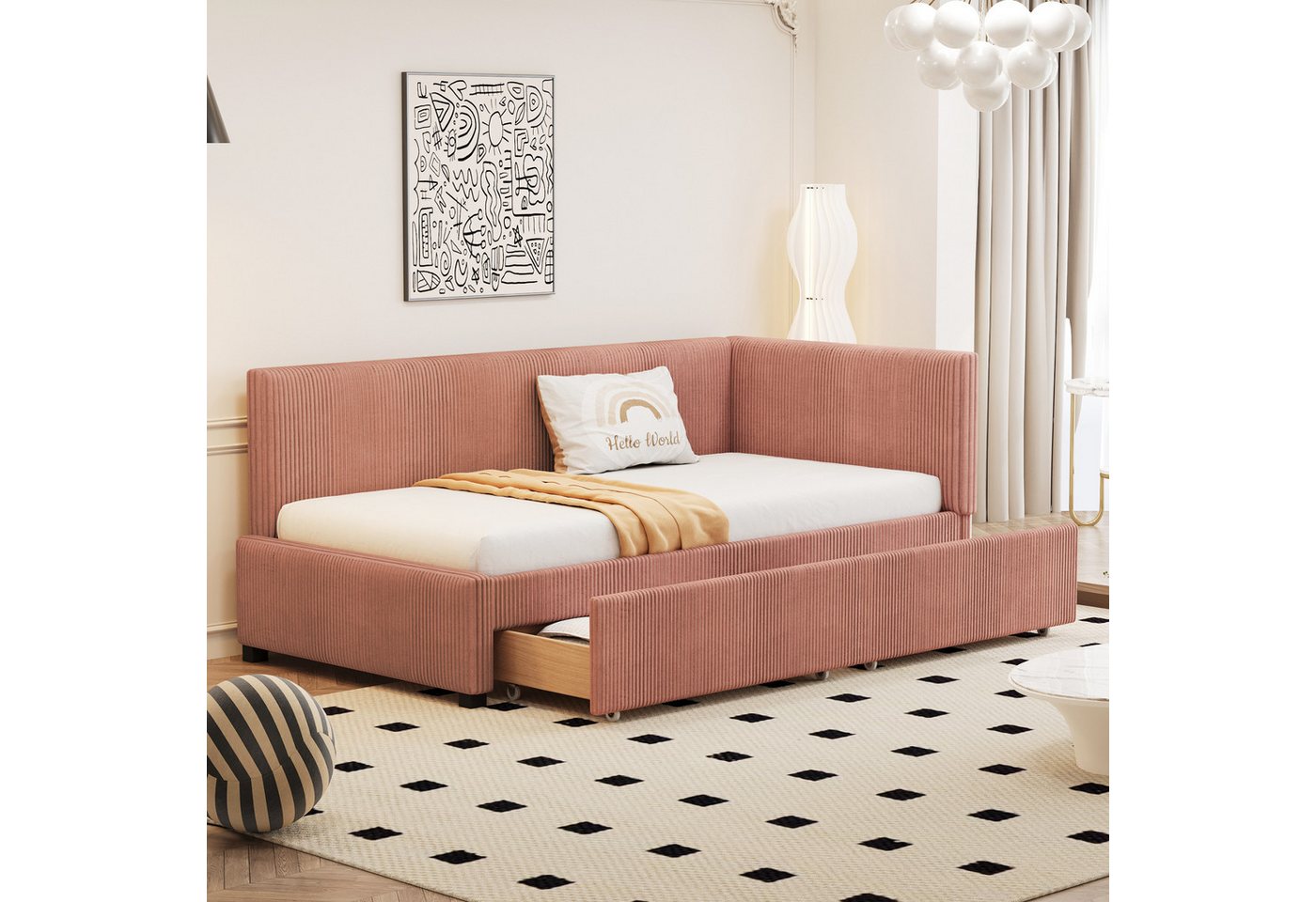 STILVORA Schlafsofa Polsterbett 90×200 mit matratze,Bettgestell mit Stauraum & Lattenrost, Daybett Einzelbett Jugendbett, inkl. Lattenrost, ideal für Schlafzimmer und kleine Wohnungen, belastbar bis 120 kg, Ohne Matratze STILVORA Schlafsofa Polsterbett 90×200 mit matratze,Bettgestell mit Stauraum & Lattenrost, Daybett Einzelbett Jugendbett, inkl. Lattenrost, ideal für Schlafzimmer und kleine Wohnungen, belastbar bis 120 kg, Ohne Matratze von STILVORA