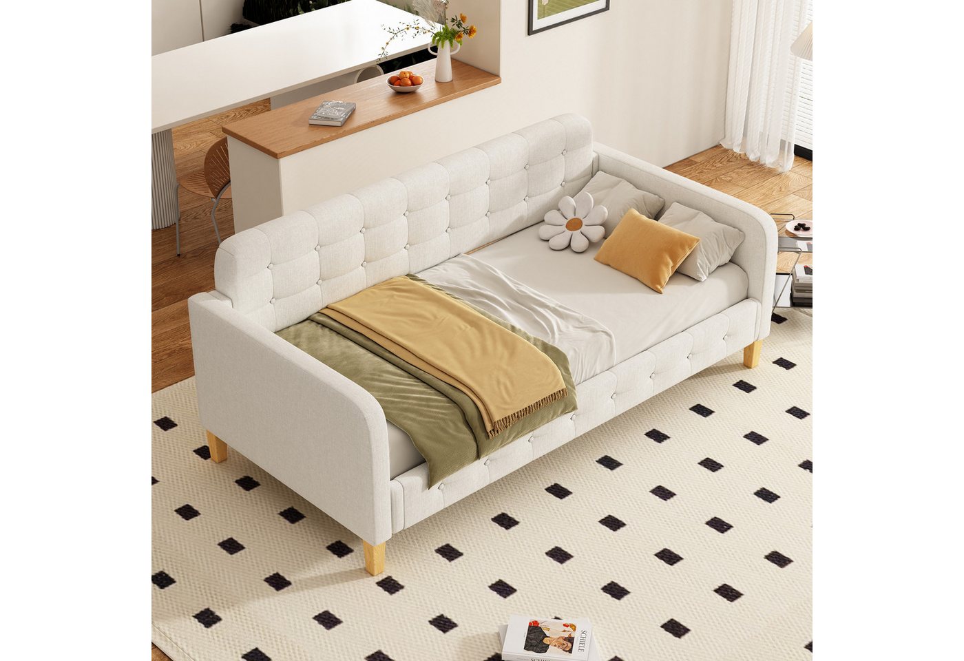STILVORA Schlafsofa Polsterbett 90×200 mit matratze,Tagesbett Sofabett mit Lattenrost, 90x200 cm, mit Matratze STILVORA Schlafsofa Polsterbett 90×200 mit matratze,Tagesbett Sofabett mit Lattenrost, 90x200 cm, mit Matratze von STILVORA