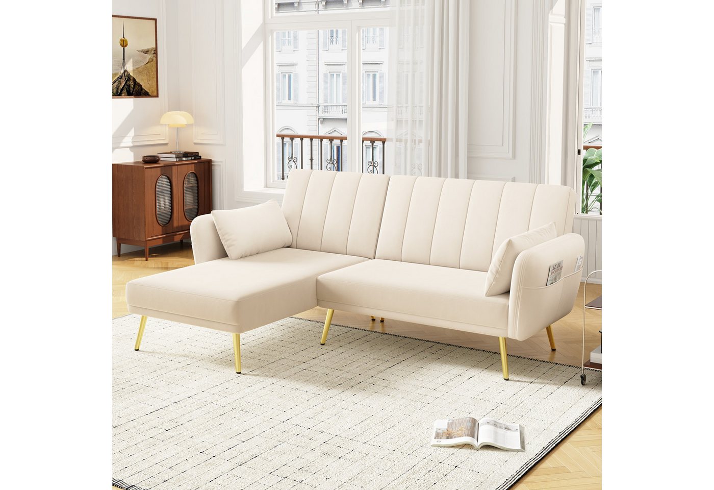 STILVORA Schlafsofa mit Schlaffunktion,Klappsofa Ecksofa mit verstellbarer Rückenlehne, Wohnzimmersofa, Sofabett 1 Teile, mit Zusatzecke, Ecksofa mit Schlaffunktion STILVORA Schlafsofa mit Schlaffunktion,Klappsofa Ecksofa mit verstellbarer Rückenlehne, Wohnzimmersofa, Sofabett 1 Teile, mit Zusatzecke, Ecksofa mit Schlaffunktion von STILVORA