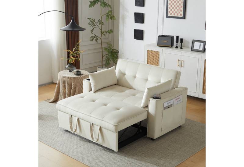 STILVORA Schlafsofa mit Schlaffunktion,Multifunktionssofa mit Getränkehalter, Kissen, Klappbares Multifunktions-sofa mit Kissen und Getränkehaltern, Multifunktionssofa mit Schlaffunktion von STILVORA