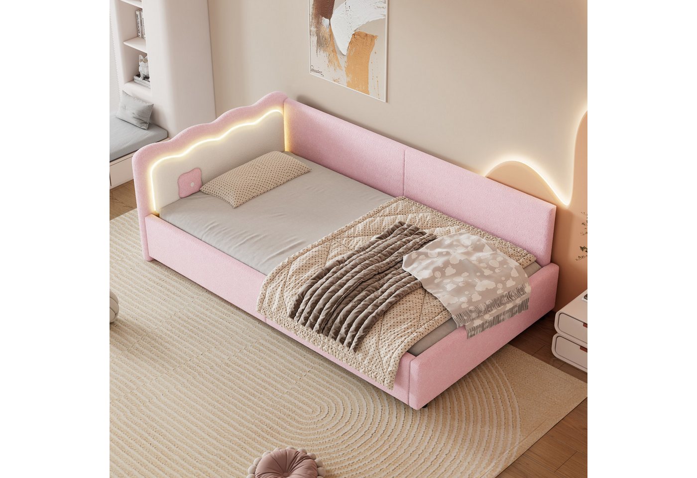 STILVORA Schlafsofa mit bettfunktion,Polsterbett 90×200 ohne/mit matratze,Bett mit LED, Funktionsbett mit LED-Umgebungslicht, inkl. Lattenrost - Stilvolles Tagesbett, mit Matratze 90x200 cm STILVORA Schlafsofa mit bettfunktion,Polsterbett 90×200 ohne/mit matratze,Bett mit LED, Funktionsbett mit LED-Umgebungslicht, inkl. Lattenrost - Stilvolles Tagesbett, mit Matratze 90x200 cm von STILVORA