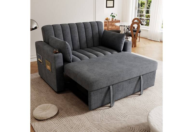 STILVORA Schlafsofa mit bettfunktion,Relaxsofa Klappsofa mit mit Rückenlehne verstellbar, Schlafcouch, Polstersofa, Doppelschlafsofa 1 Teile, mit Getränkehalter und Kissen von STILVORA