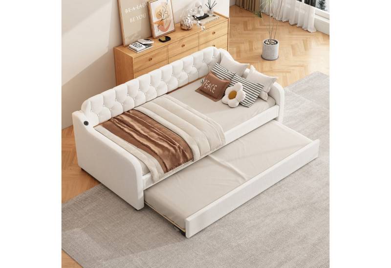 STILVORA Schlafsofa mit bettfunktion,Tagesbett ausziehbar mit matratze und USB-Anschluss, Hausbett Tagesbett 90x200cm, mit Matratze von STILVORA