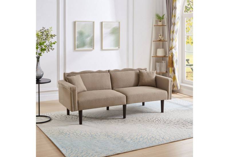 STILVORA Schlafsofa mit bettfunktion,Zweisitzer-verstellbare Sofabett mit schlaffunktion, Zweisitzer-Sofa, Polstersofa, Gästebett, Schlafcouch 1 Teile, unabhängig verstellbare Doppelrückenlehnen, Metallverzierungen von STILVORA