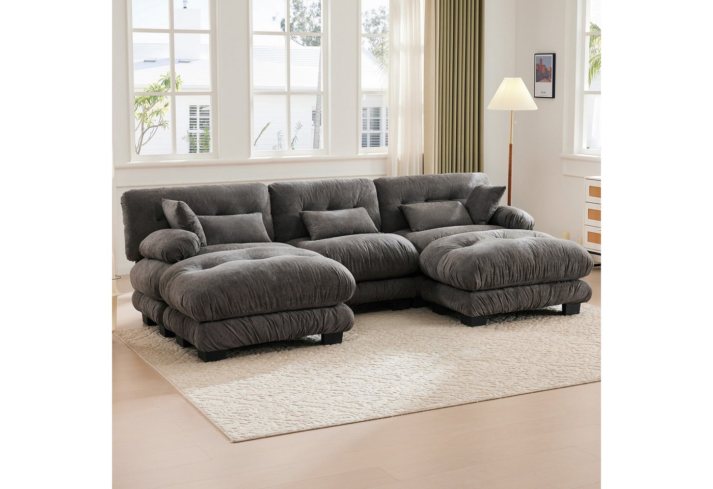 STILVORA Schlafsofa mit bettfunktion,schlafsofa wohnzimmer,sofa 5-Sitzer mit relaxfunktion von STILVORA