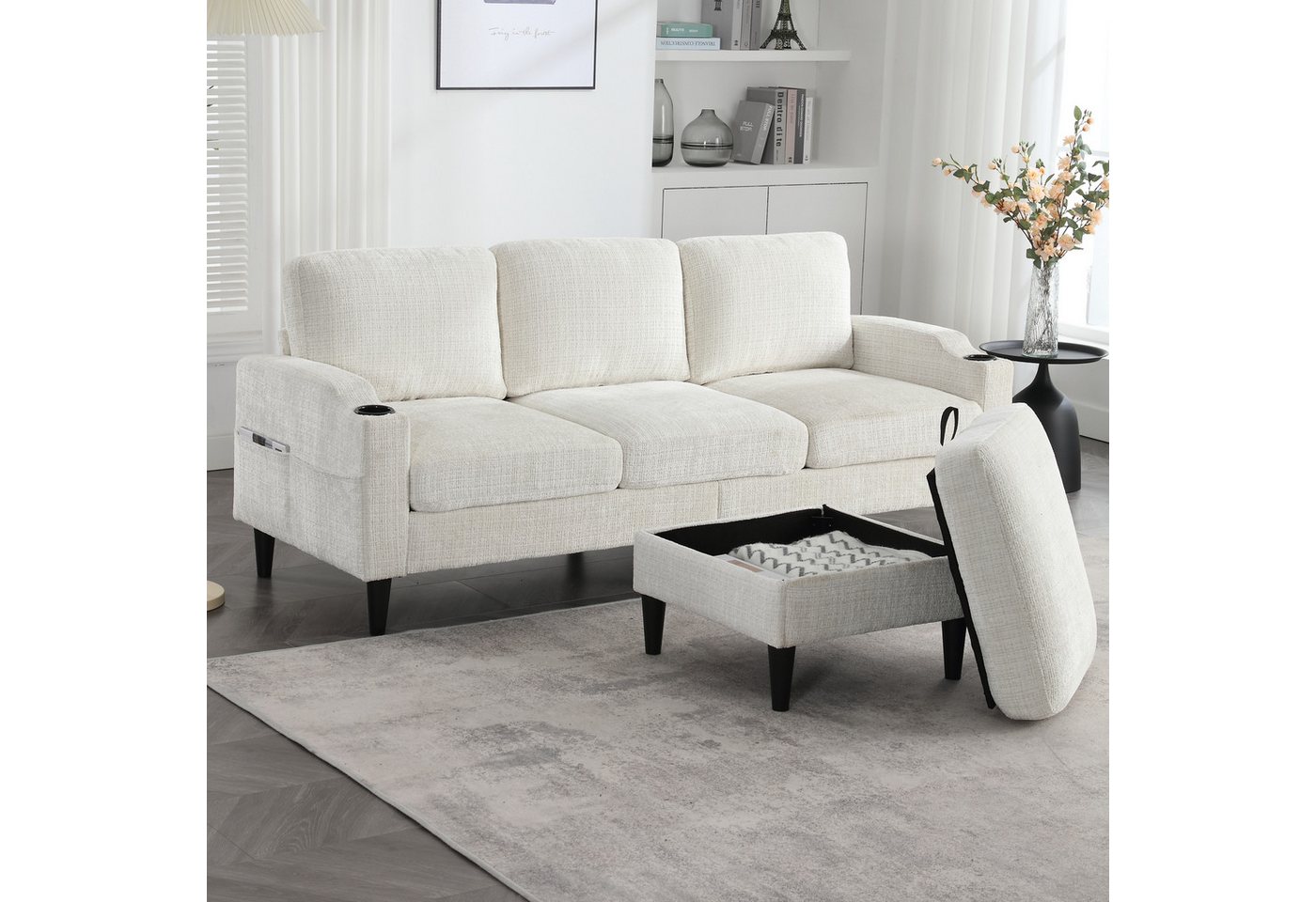STILVORA Schlafsofa mit bettfunktion,schlafsofa wohnzimmer,sofa mit Hocker & Stauraum STILVORA Schlafsofa mit bettfunktion,schlafsofa wohnzimmer,sofa mit Hocker & Stauraum von STILVORA