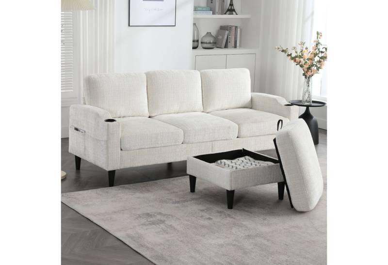 STILVORA Schlafsofa mit bettfunktion,schlafsofa wohnzimmer,sofa mit Hocker & Stauraum von STILVORA