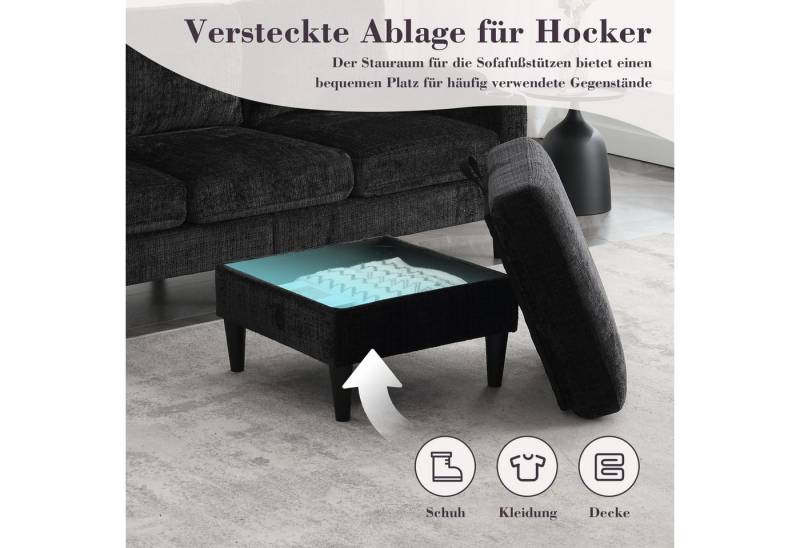 STILVORA Schlafsofa mit bettfunktion,schlafsofa wohnzimmer,sofa mit Hocker & Stauraum von STILVORA
