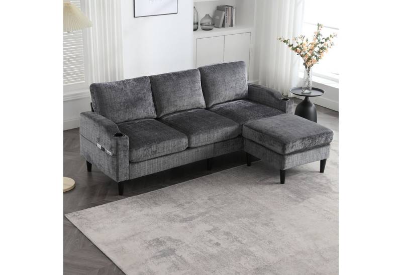 STILVORA Schlafsofa mit bettfunktion,schlafsofa wohnzimmer,sofa mit Hocker & Stauraum von STILVORA