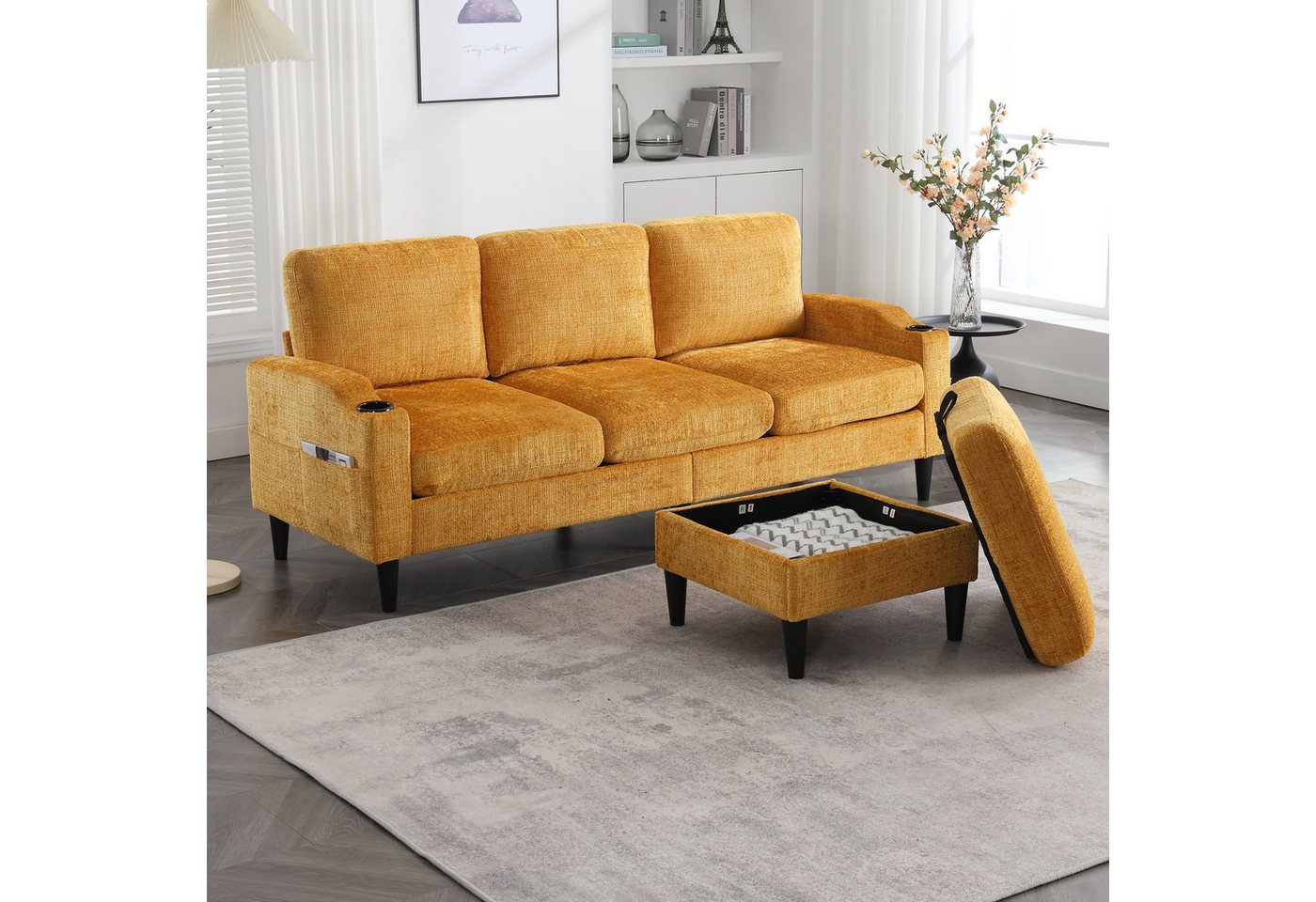 STILVORA Schlafsofa mit bettfunktion,schlafsofa wohnzimmer,sofa mit Hocker & Stauraum STILVORA Schlafsofa mit bettfunktion,schlafsofa wohnzimmer,sofa mit Hocker & Stauraum von STILVORA