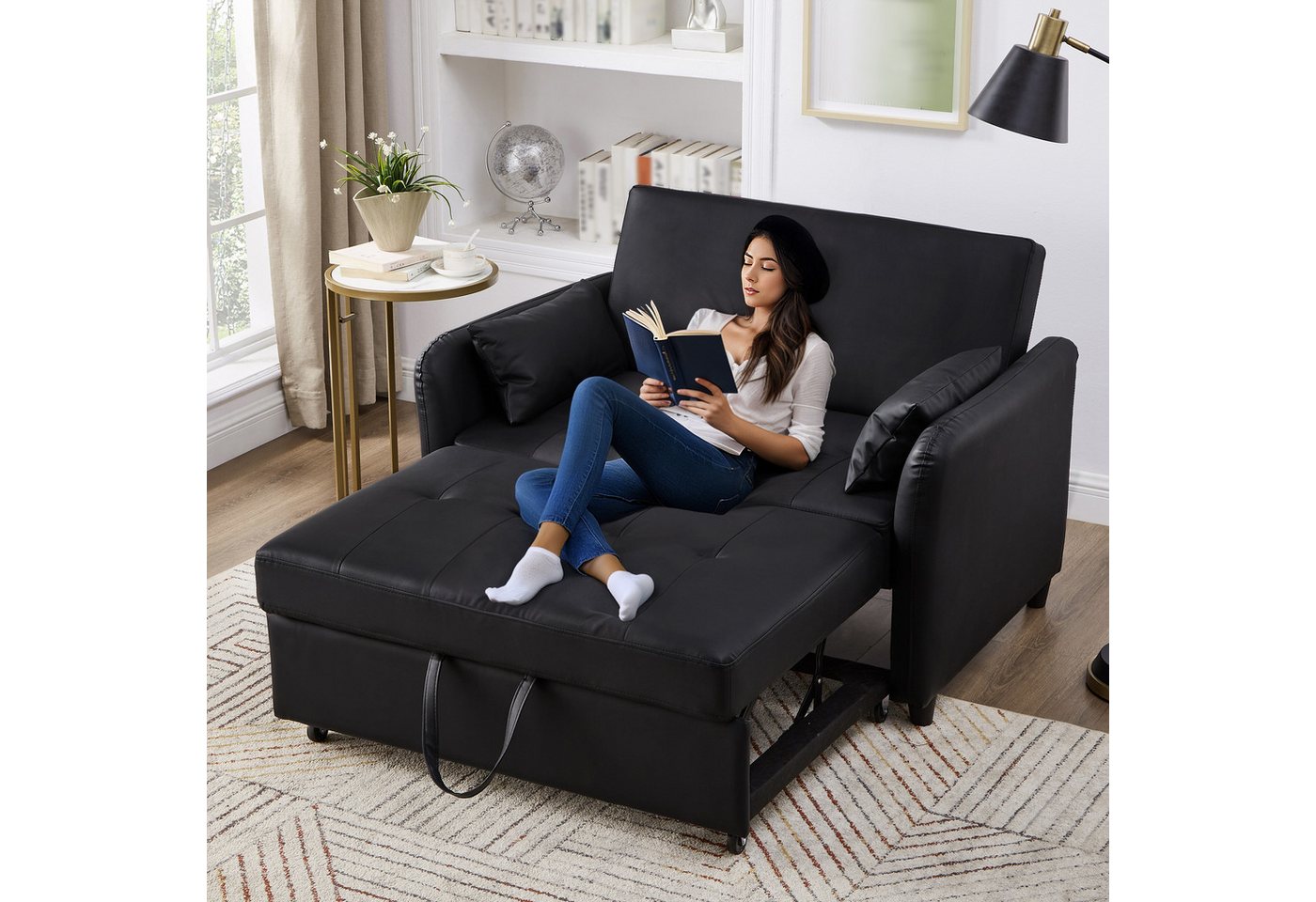 STILVORA Schlafsofa mit bettfunktion,verstellbare 2-sitzer-Klappsofa,Tagesbett ausziehbare, Polstersofa, Doppelschlafsofa,Wohnzimmersofa 1 Teile, 3-stufig verstellbare Rückenlehne STILVORA Schlafsofa mit bettfunktion,verstellbare 2-sitzer-Klappsofa,Tagesbett ausziehbare, Polstersofa, Doppelschlafsofa,Wohnzimmersofa 1 Teile, 3-stufig verstellbare Rückenlehne von STILVORA