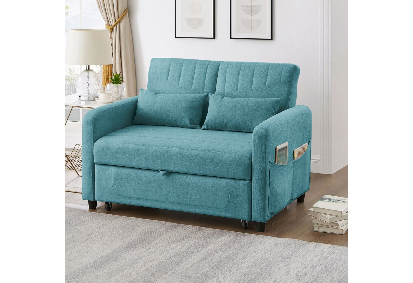 STILVORA Schlafsofa mit bettfunktion,verstellbare 2-sitzer-Klappsofa,Tagesbett ausziehbare, Polstersofa, Doppelschlafsofa 1 Teile, ausziehbares Design, dreistufig verstellbare Rückenlehne von STILVORA