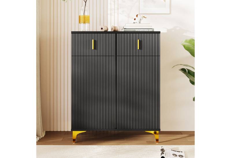 STILVORA Sideboard 101×83cm Sideboard Kommode Schuhschrank mit 2 tür & 2 Schubladen von STILVORA