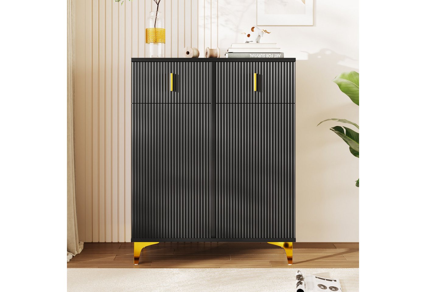STILVORA Sideboard 101×83cm Sideboard Kommode Schuhschrank mit 2 tür & 2 Schubladen STILVORA Sideboard 101×83cm Sideboard Kommode Schuhschrank mit 2 tür & 2 Schubladen von STILVORA
