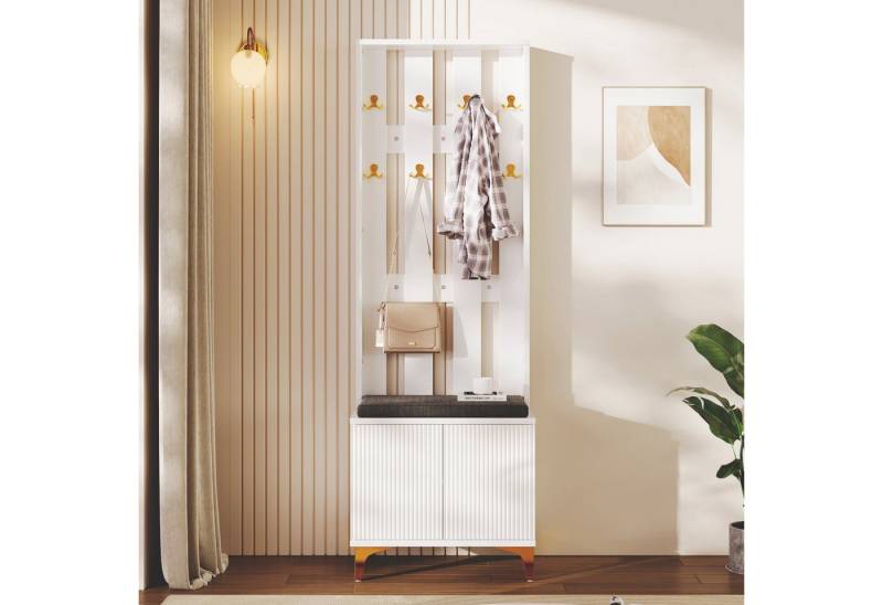 STILVORA Sideboard 180.5×60.2cm Garderoben-Set Kleiderschrank mit Schuhbank und Kissen von STILVORA