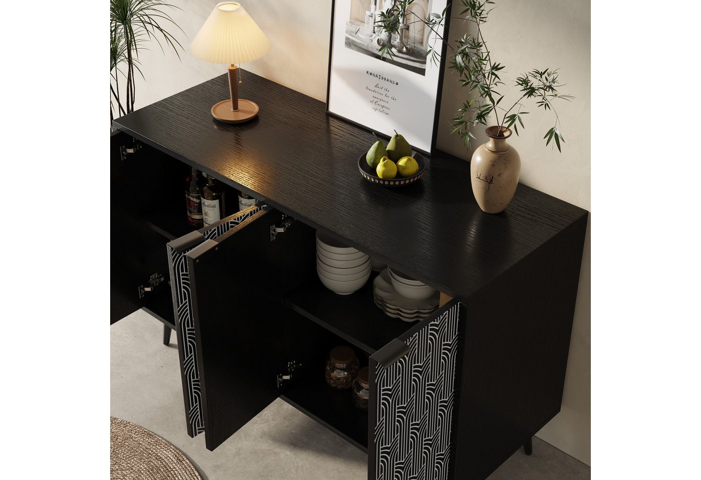 STILVORA Sideboard Wohnzimmerschrank mit viel stauraum,Beistellschrank Buffetschrank (Esszimmerschrank mit einzigartigem Geometrie-Design und Antikipp-Schutz – Moderner Aufbewahrungsschrank mit verstellbaren Trennwänden für Wohnzimmer und Esszimmer – Robuste MDF-Struktur und Metallbeine, 120×35×78cm) STILVORA Sideboard Wohnzimmerschrank mit viel stauraum,Beistellschrank Buffetschrank (Esszimmerschrank mit einzigartigem Geometrie-Design und Antikipp-Schutz – Moderner Aufbewahrungsschrank mit verstellbaren Trennwänden für Wohnzimmer und Esszimmer – Robuste MDF-Struktur und Metallbeine, 120×35×78cm) von STILVORA