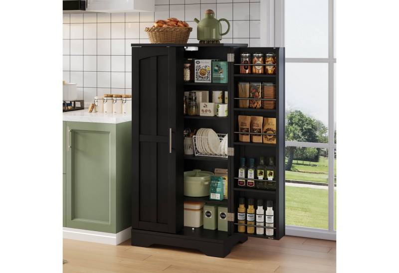 STILVORA Sideboard mit LED-Sensorlicht,Küchenschrank Aufwahrungsschrank mit Türablagen (mit LED-Sensorlicht – großer 2-türiger Aufbewahrungsschrank, 1 St., 120x60x40xcm), ideal für Küche & Wohnzimmer von STILVORA