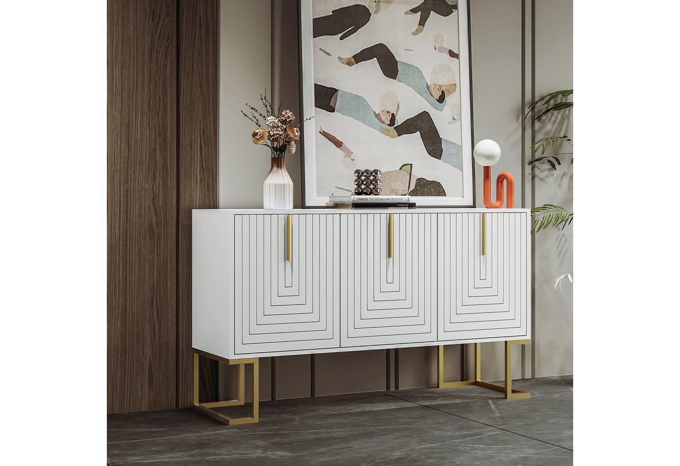 STILVORA Sideboard mit Metallgriff,Flurschrank Beistellschrank mit verstellbaren Regalen STILVORA Sideboard mit Metallgriff,Flurschrank Beistellschrank mit verstellbaren Regalen von STILVORA