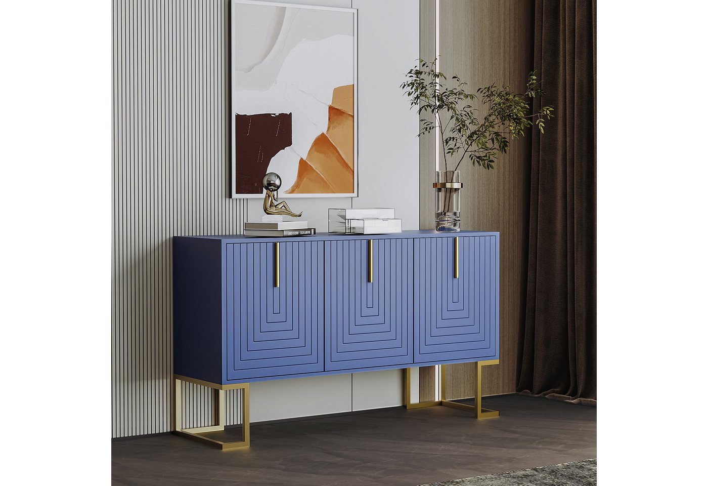 STILVORA Sideboard mit Metallgriff,Flurschrank Beistellschrank mit verstellbaren Regalen STILVORA Sideboard mit Metallgriff,Flurschrank Beistellschrank mit verstellbaren Regalen von STILVORA
