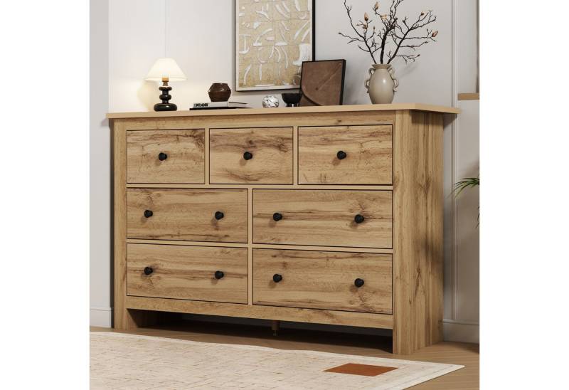 STILVORA Sideboard mit Schubladen,Aufwahrungsschrank Kommode mit verstellbaren Mittelfuß (Kaffee Bar Schrank, Kapazität Esszimmer Schrank, Buffet, Kommode, 1 St., 7 Schubladen), elegantes Design, aus Spanplatte von STILVORA