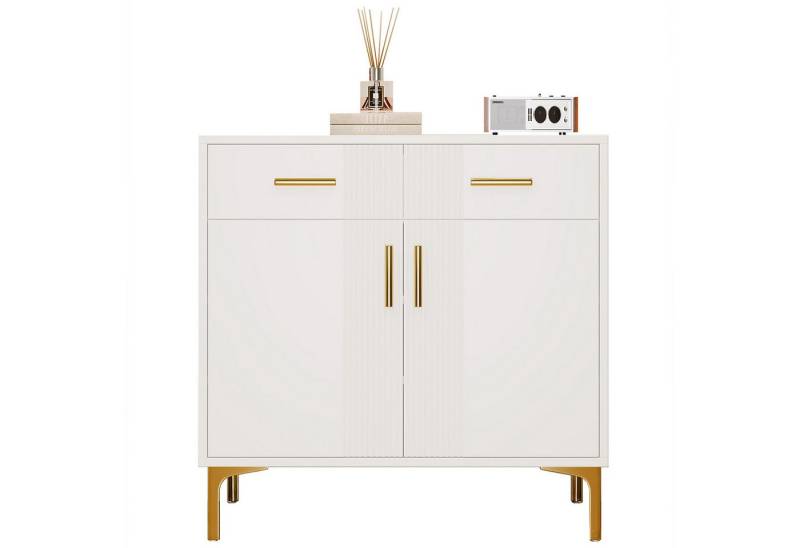 STILVORA Sideboard wohnzimmer 80×35cm Buffetschrank weiß,Küchenschrank mit 2 Türen (1 St), Mit Kippsicherung von STILVORA