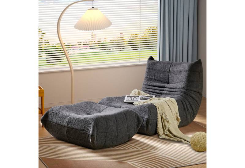 STILVORA Sitzsack Relaxsessel Indoor-Lazy Sofa mit Fußstütze & Hochelastischer Schwamm von STILVORA