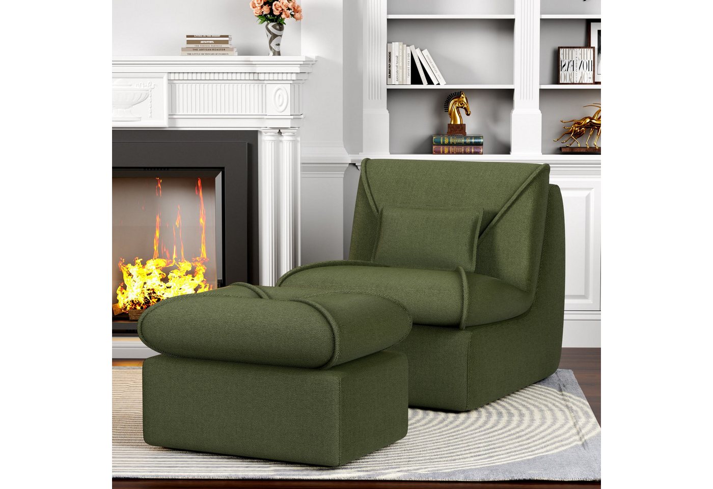STILVORA Sitzsack Relaxsessel Lazy sofa kleine sofa Polsterstuhl mit Fußstütze,grün STILVORA Sitzsack Relaxsessel Lazy sofa kleine sofa Polsterstuhl mit Fußstütze,grün von STILVORA